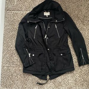 BCBG black parka jacket coat with hood